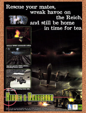 1999 Hidden & Dangerous PC Original Advertisement / Retro Promo v1
