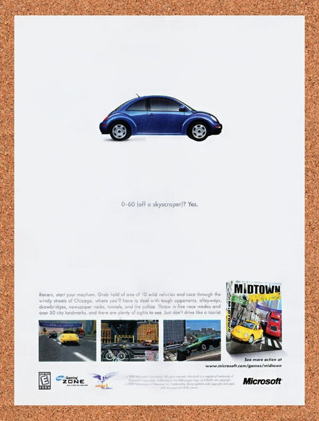 1998 Midtown Madness PC Original Advertisement / Retro Wall Art v1