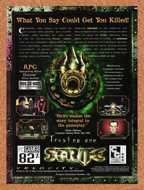 1996 Strife PC Original Advertisement / Retro Promo v2