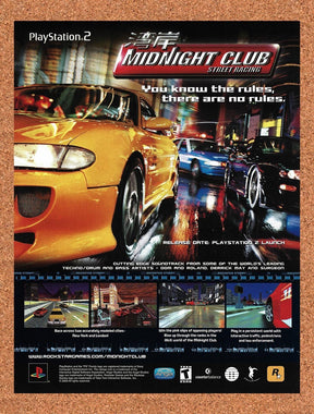 2001 Midnight Club PS2 Original Advertisement / Retro Promo v2
