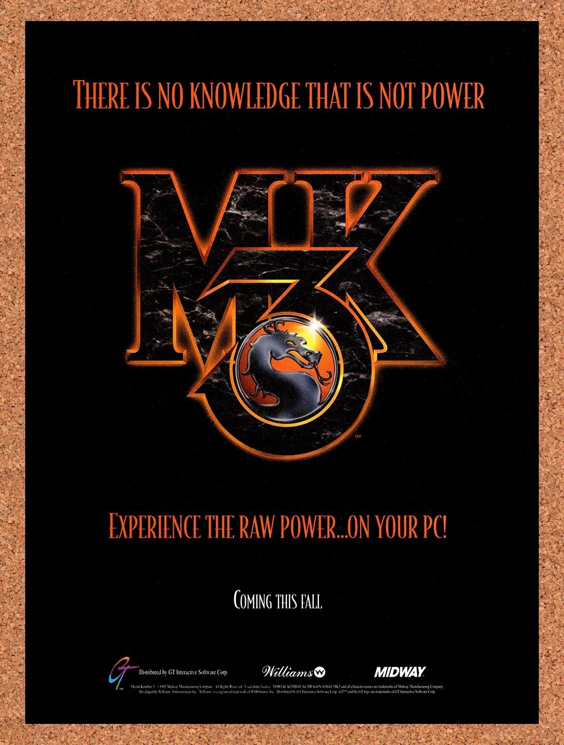 1995 Mortal Kombat 3 SNES Original Advertisement / Retro Promo v3