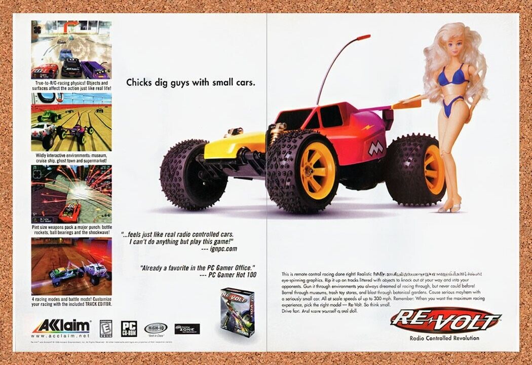 1999 Re-Volt PC Original Advertisement / Retro Wall Art v4