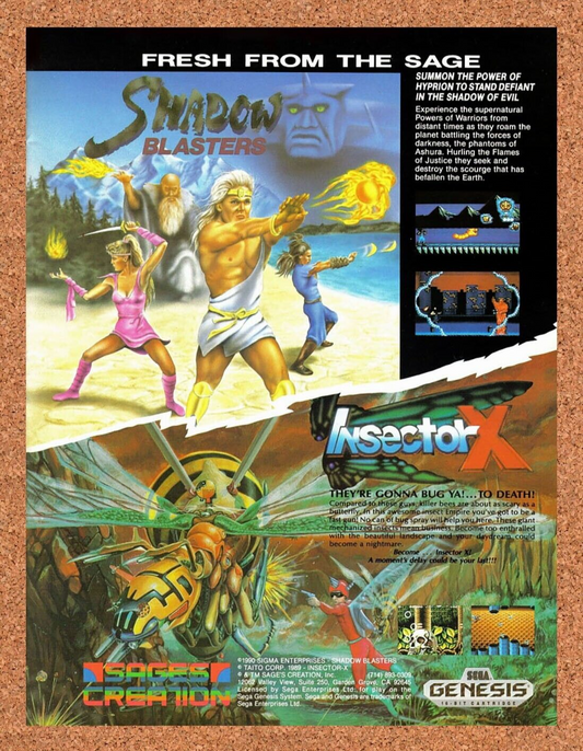 1989 Sages Creation Genesis Games Original Advertisement / Retro Wall Art v1