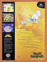 Pinky And The Brain PC Conquest Original 1999 Ad Authentic Video Game Promo v2