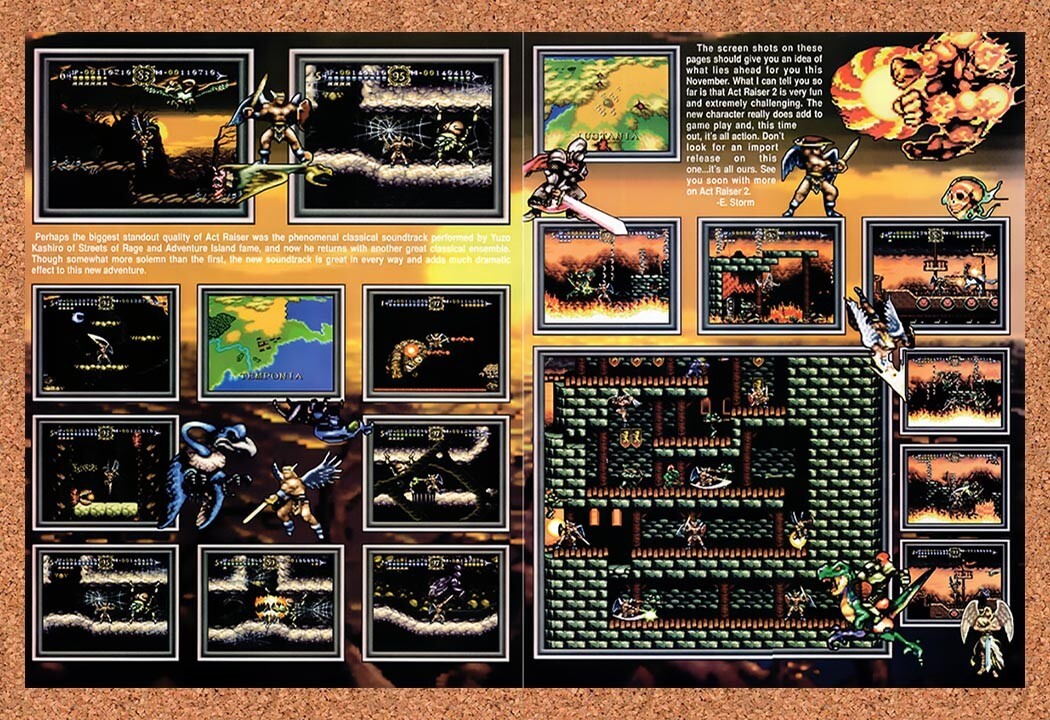 1993 ActRaiser 2 SNES Original Advertisement / Retro Wall Art v3