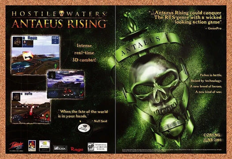 Hostile Waters Antaeus Rising PC Original 2001 Ad Authentic Video Game Promo v1