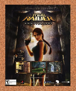 Tomb Raider Anniversary Xbox 360 Original 2008 Ad Authentic Video Game Promo