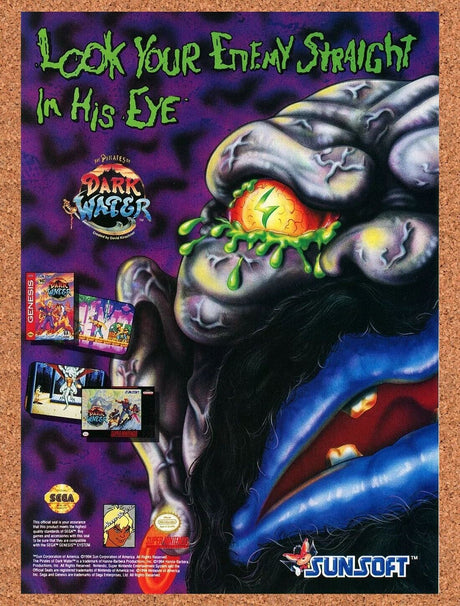 Pirates of Dark Water SNES Original 1996 Ad Authentic Video Game Promo