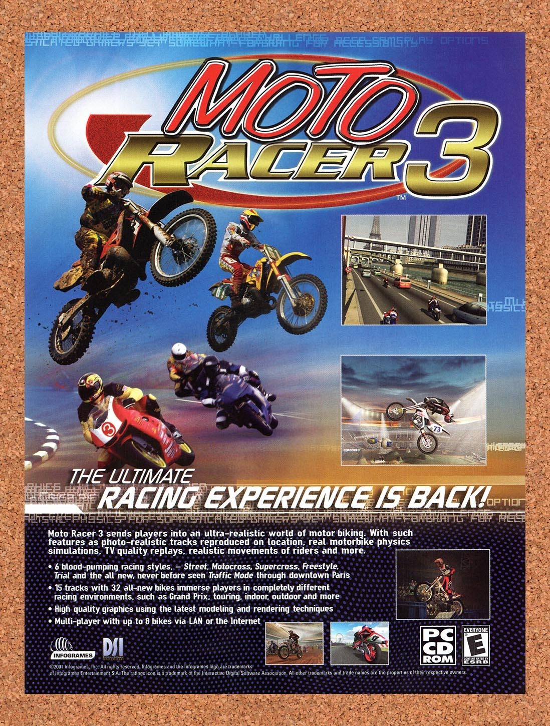 2002 Moto Racer 3 PC Original Advertisement / Retro Promo v1