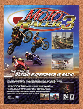 2002 Moto Racer 3 PC Original Advertisement / Retro Promo v1