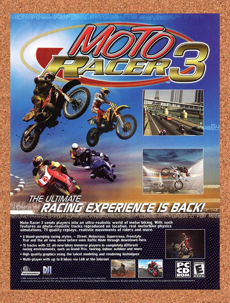 2002 Moto Racer 3 PC Original Advertisement / Retro Promo v1
