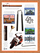 1995 Road Rash 3 Genesis Original Advertisement / Retro Wall Art v3