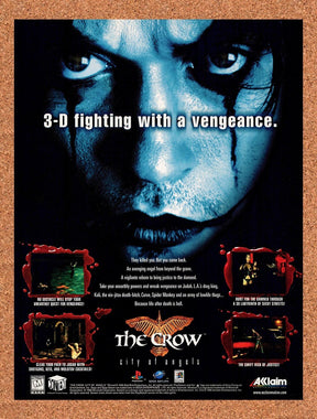 1997 The Crow City Of Angels PS1 Original Advertisement / Retro Promo v1