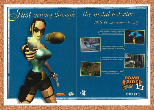 Tomb Raider III Adventres Lara Croft Original 1999 Ad Authentic Video Game Promo