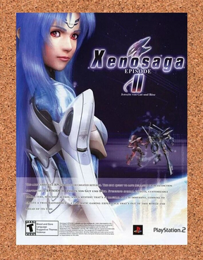 Xenosaga Episode 2 PS2 Original 2005 Ad Authentic Video Game Promo v3