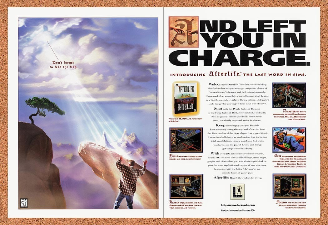 1996 Afterlife PC Original Advertisement / Retro Promo v3
