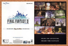 Final Fantasy XI 11 Online PC Zilart Original 2005 Ad Authentic Video Game Promo