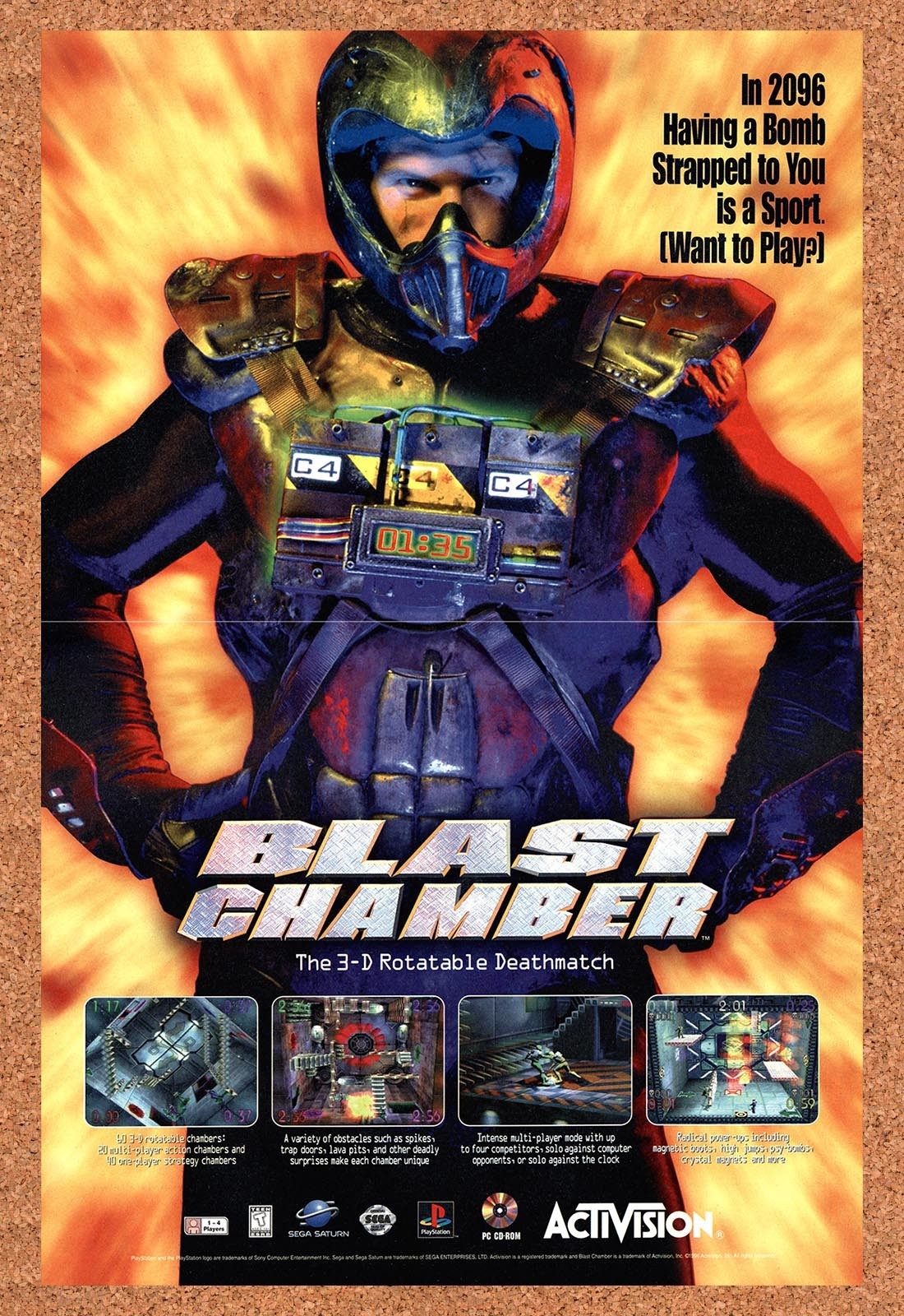 1996 Blast Chamber Saturn Original Advertisement / Retro Promo v2