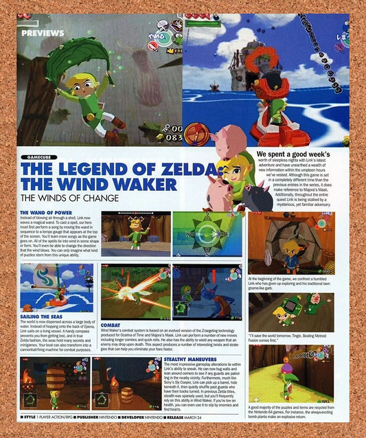 Legend Of Zelda Wind Waker GameCube Original 2003 Ad Authentic Game Promo v1