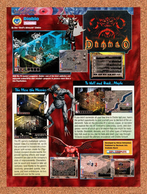 1998 Diablo PS1 Original Advertisement / Retro Promo vr3
