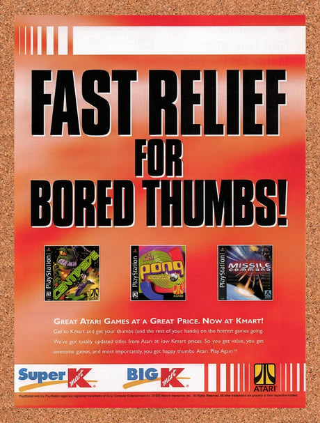 1999 Kmart PS1 Games Original Advertisement / Retro Wall Art v3