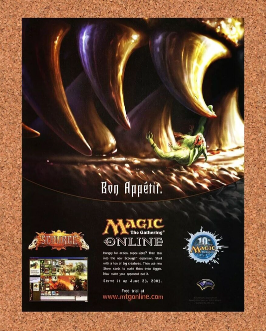 Magic The Gathering Online PC Original 2004 Ad Authentic Video Game Promo v2