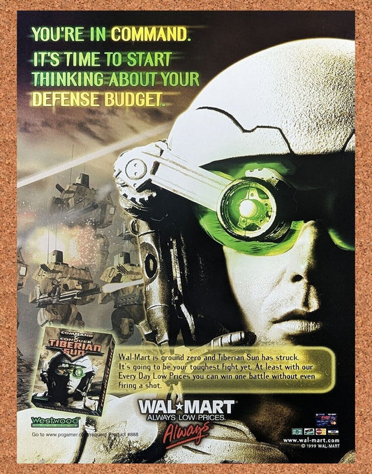 Command And Conquer Tiberian Sun PC Original 2000 Ad Authentic Video Game Promo