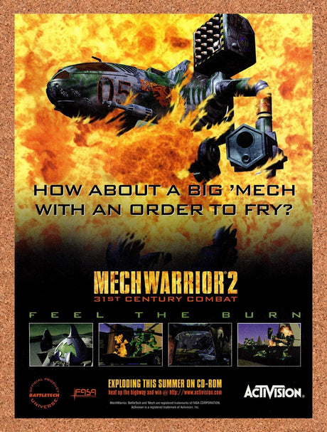 1995 MechWarrior 2 PC Original Advertisement / Retro Promo v7