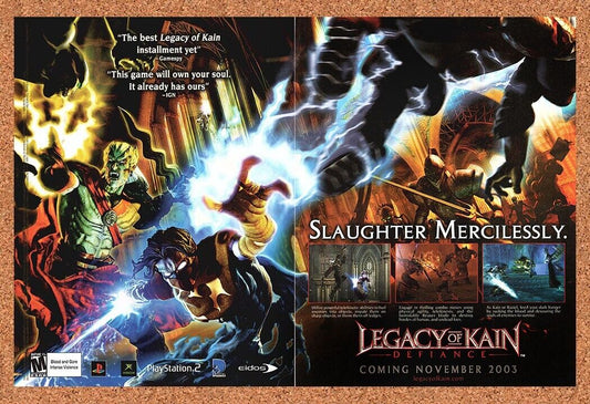 Original 2002 Legacy of Kain Defiance PS2 Vintage Print Ad - Video Game Promo