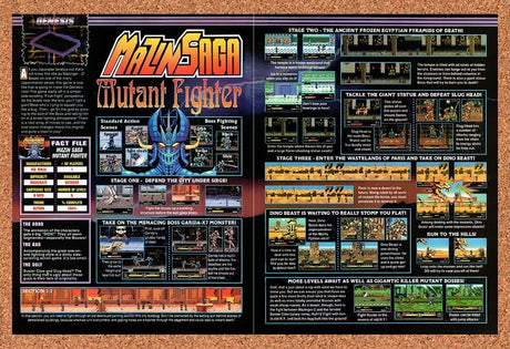 1993 Mazin Saga Mutant Fighter Genesis Original Ad / Retro Wall Art v3