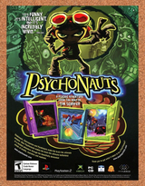 Psychonauts Xbox Original 2005 Ad Authentic Action Shooter Video Game Promo v2