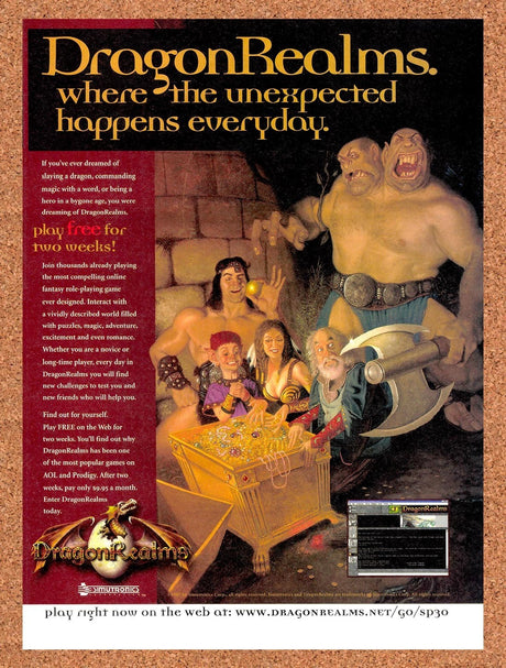 1997 DragonRealms PC Original Advertisement / Retro Promo v2