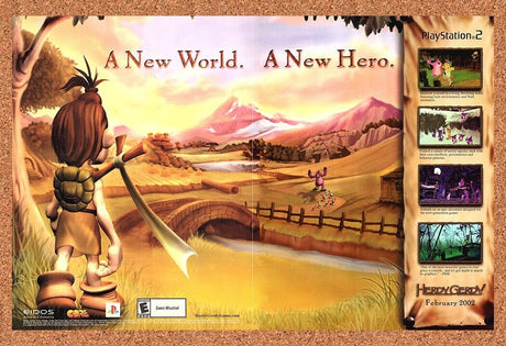 Herdy Gerdy PS2 Original 2002 Ad Authentic Eidos Video Game Promo Wall Art
