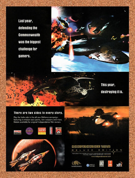 1999 Independence War Deluxe Edition PC Original Ad / Retro Wall Art v1