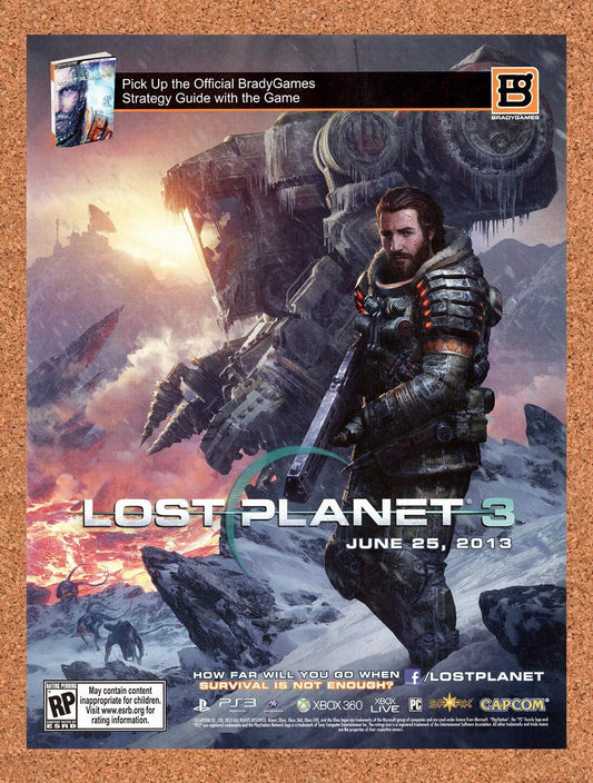 2012 Lost Planet 3 Xbox 360 Original Advertisement / Retro Wall Art v1