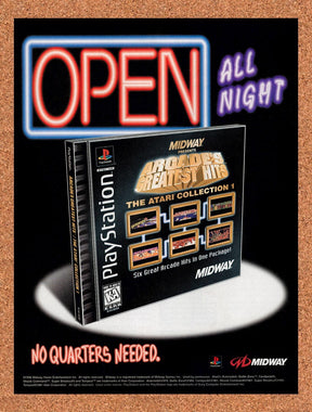 1997 Midway Arcade Greatest Hits Atari Collection 1 PS1 Original Ad / Promo v1