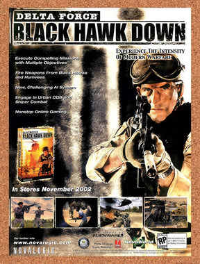 2002 Delta Force Black Hawk Down PC Original Advertisement / Retro Promo v2
