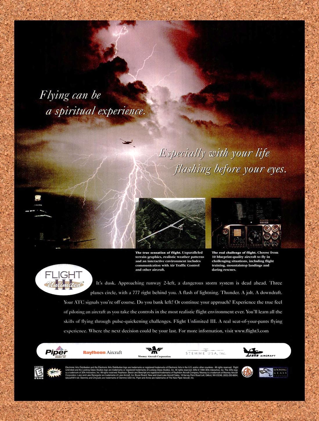 1999 Flight Unlimited III PC Original Advertisement / Retro Promo v1
