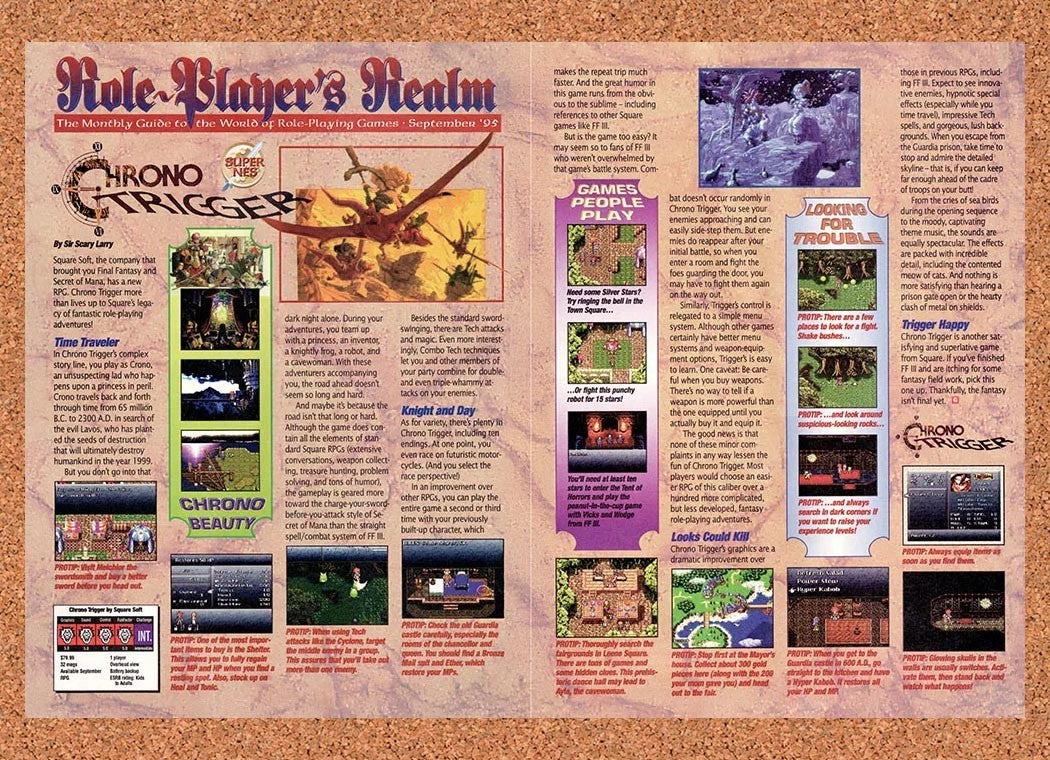 1995 Chrono Trigger SNES Original Advertisement / Retro Promo vr1