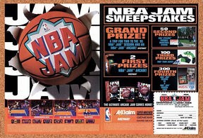 1994 NBA Jam Sweepstakes Original Advertisement / Retro Wall Art v7