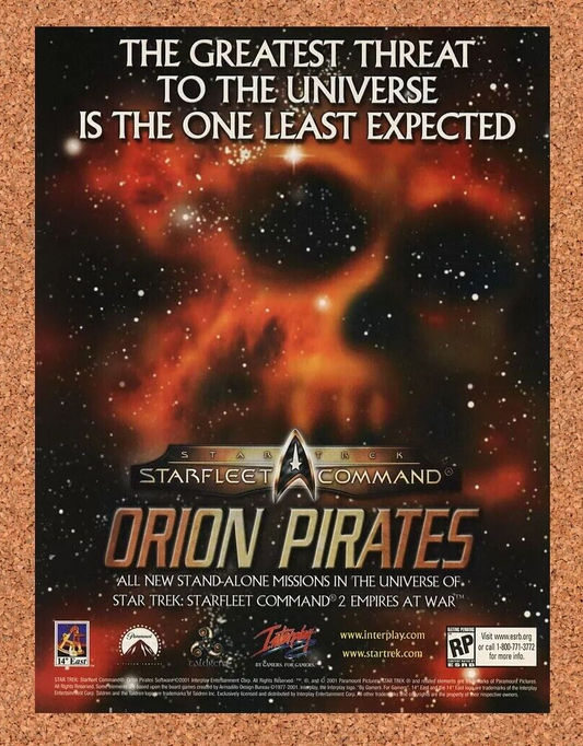 Star Trek Starfleet Command Orion Pirates PC Original 2002 Ad Authentic Promo v1