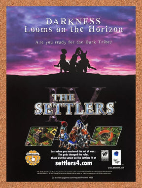 Settlers IV 4 PC Original 2002 Ad Authentic RTS City Build Video Game Promo