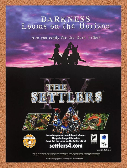 Settlers IV 4 PC Original 2001 Ad Authentic RTS City Build Video Game Promo