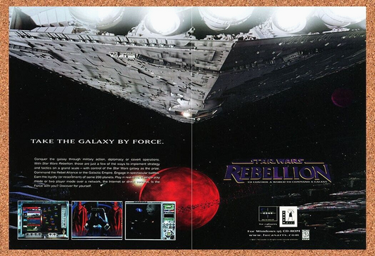 Star Wars Rebellion PC Original 1997 Ad Authentic Lucas Arts Video Game Promo