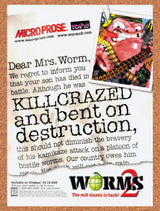 1997 Worms 2 PC Original Advertisement / Retro Promo v2
