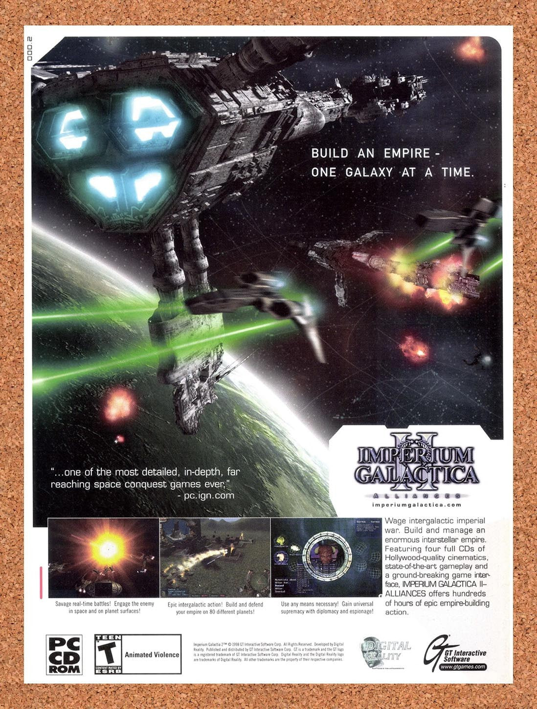 2000 Imperium Galactica II PC Original Advertisement / Retro Promo v1