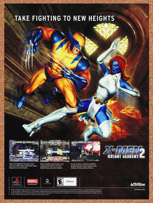 X-Men Mutant Academy PS2 Original 2002 Ad Authentic Marvel MCU Video Game Promo