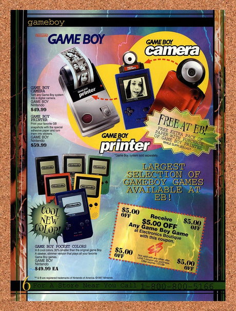 1998 EB Games Nintendo Gameboy Accessories Original Ad / Promo v3