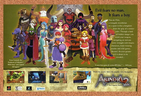 2000 Alundra 2 PS1 Original Advertisement / Retro Wall Art v1