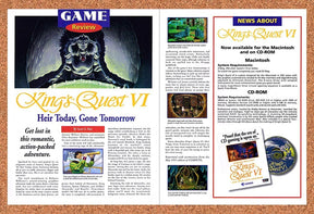 1993 Kings Quest 6 Heir Today Gone Tomorrow PC Original Ad / Retro Wall Art v2